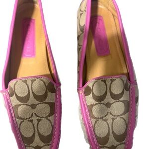 Coach Pink and Brown Loafers